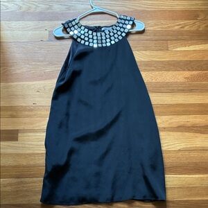 Beautiful Alice and Olivia black Halter Dress with Mirrored Collar size medium